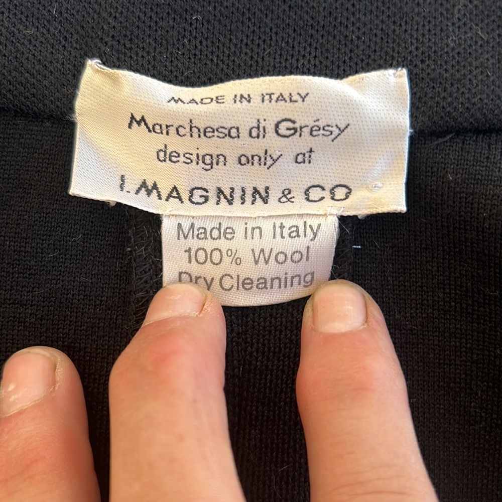 I Magnin  Marchesa Di Gresy 100% Wool fitted jacket Made in Italy woman sz 8 - Picture 6 of 7